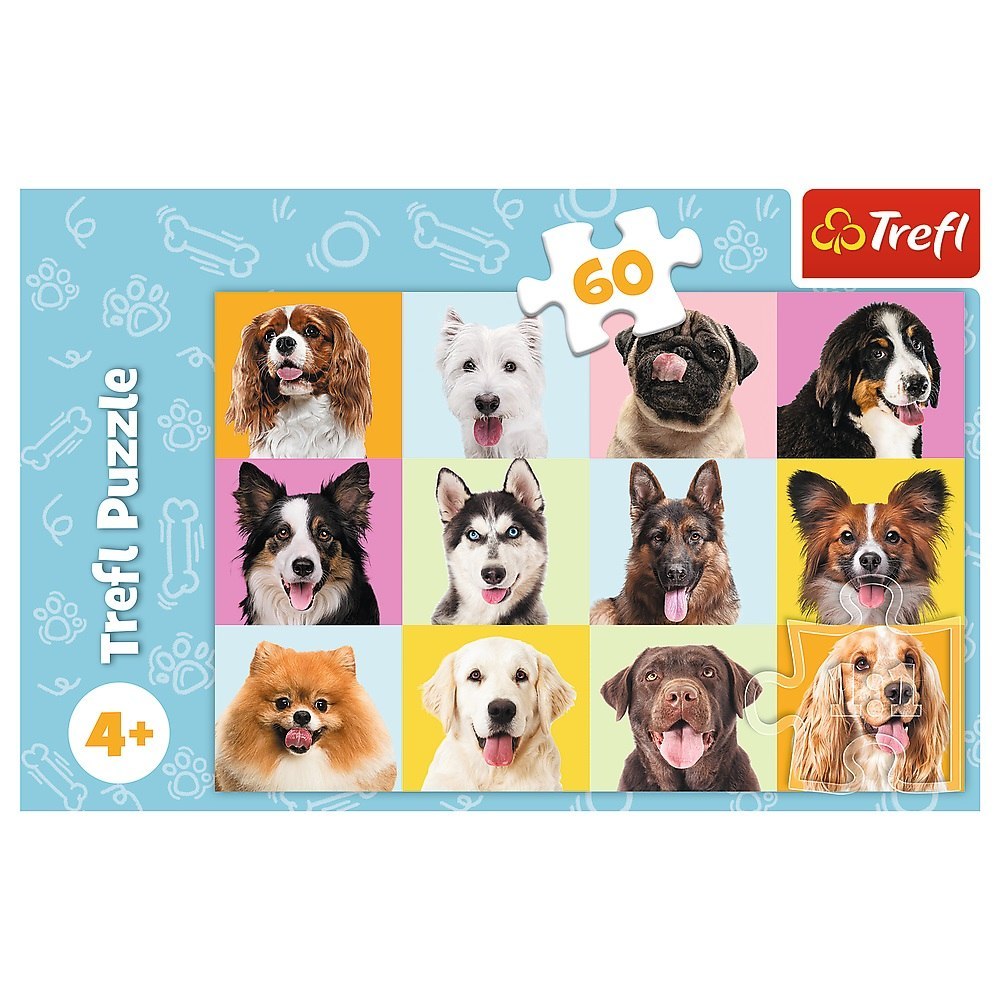 PUZZLE 60 PIECES SWEET DOGS TREFL 17374 TR TREFL